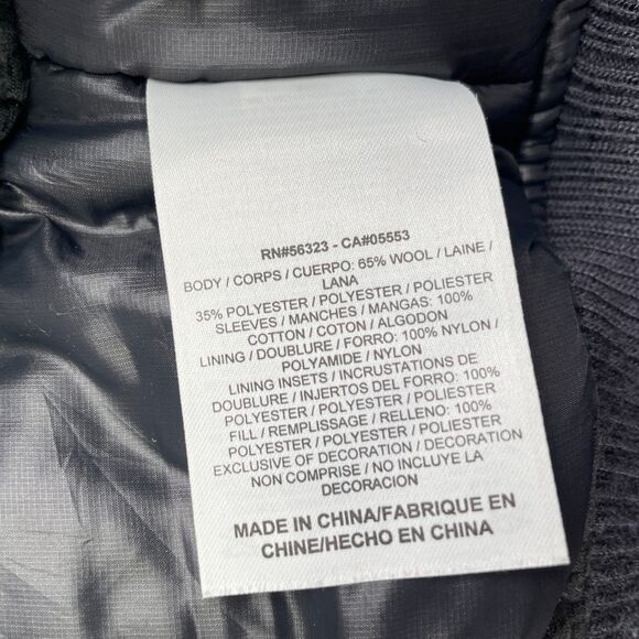 Nike Destroyer Jacket Mens L‎ Gray Red Wool Blend Varsity Bomber Snap 509796-071 - Picture 12 of 12